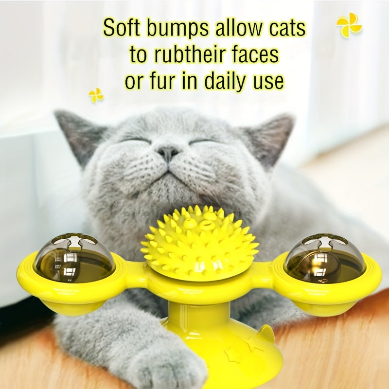 Fun Rotating Cat Toy, Windmill Turntable Design, Cat Teaser