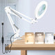 OSORD 10X Magnifying Glass with Light and Stand, 2-in-1 Desk Lamp with Clip, 3 Color Modes, USB Powered, Metal, Modern Solid Color, Adjustable Lighting, Button Control, for Bedroom, No Accessories Included