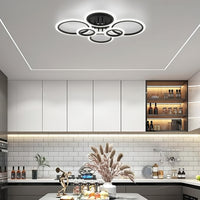 Modern LED Recessed Ceiling Light, 6-Ring Design, 4000K Non-Dimmable, E26 Base, for Kitchen, Living Room, Bedroom, Laundry Room Lighting - Indoor LED Lights, Energy Efficient, Ceiling Light Fixture