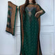 Print Boat Neck Abaya, Elegant Short Batwing Sleeve Loose Dress With Scarf For Spring & Summer, Women'S Clothing