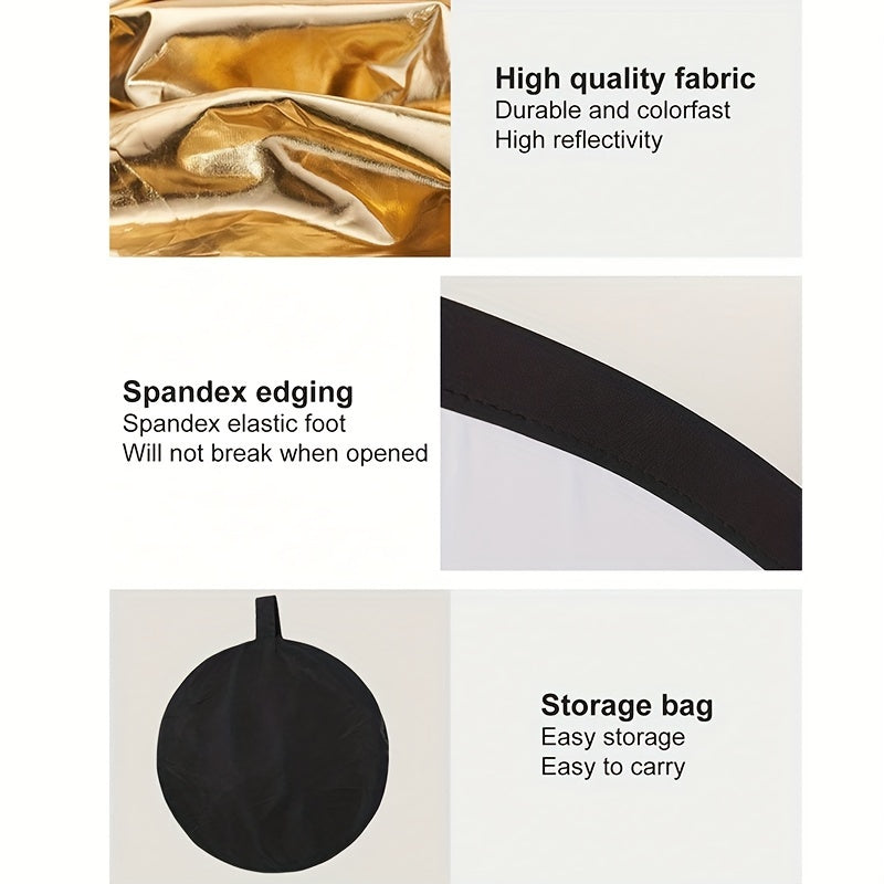 Photography Reflector - Fill Light - Golden & Silvery Panel