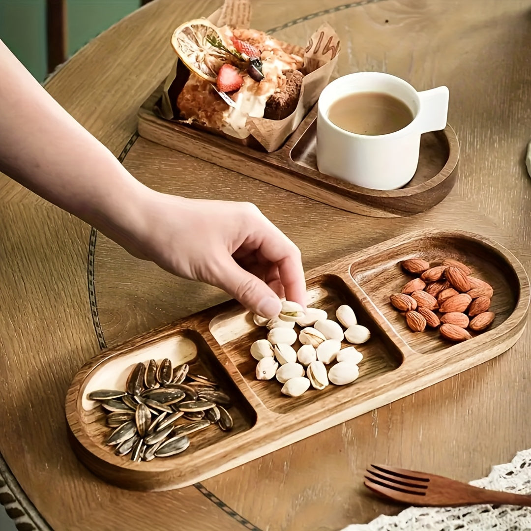 Versatile Jujube Wood Tray - Oval-Shaped, Perfect for Snacks, Cakes, Bread, Fruits, And Tea - an Ideal Choice for Home Kitchens, Parties, And Afternoon Tea.
