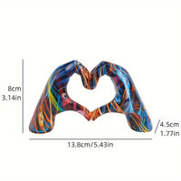 Galactic Heart Hand Gesture Resin Decorative Sculpture