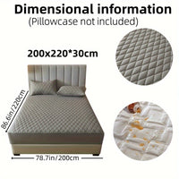 1pc Layered Solid Color Waterproof Mattress Protector (Without Pillowcase And Pillow Insert) Soft And Comfortable Mattress Cover Bedroom Guest Room Bedding Waterproof Mattress Protector Room Bedspread Non-slip All-inclusive P