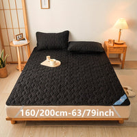 1pc Waterproof Mattress Pad Set, Dust & Stain Resistant, Soft Comfortable Bedding, Machine Washable, Polyester 100%, Polyurethane 100%, Woven, Active Printing, Ultrasonic Embossed, <3cm Thick, 80-85g Fabric Weight