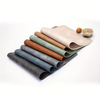 4pcs Set Faux Leather Placemats - Non-Slip, Heat-Resistant Table Mats with Cowhide Texture for Dining & Kitchen