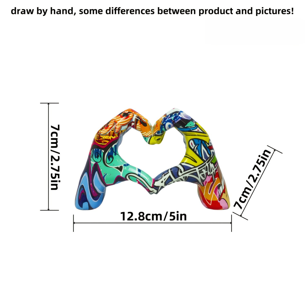 Contemporary Resin Love Hand Sculpture