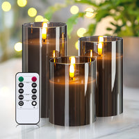 Flameless Candles with Remote Timer - 3pcs