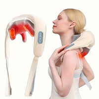 Electric Massager with Heat Pack, Wireless Neck & Shoulder Kneading Pillow