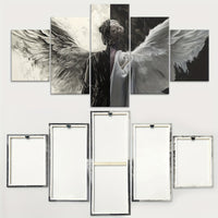 Angel Wings Canvas Art Set, Art Deco & Contemporary Style Wall Art - 5pcs