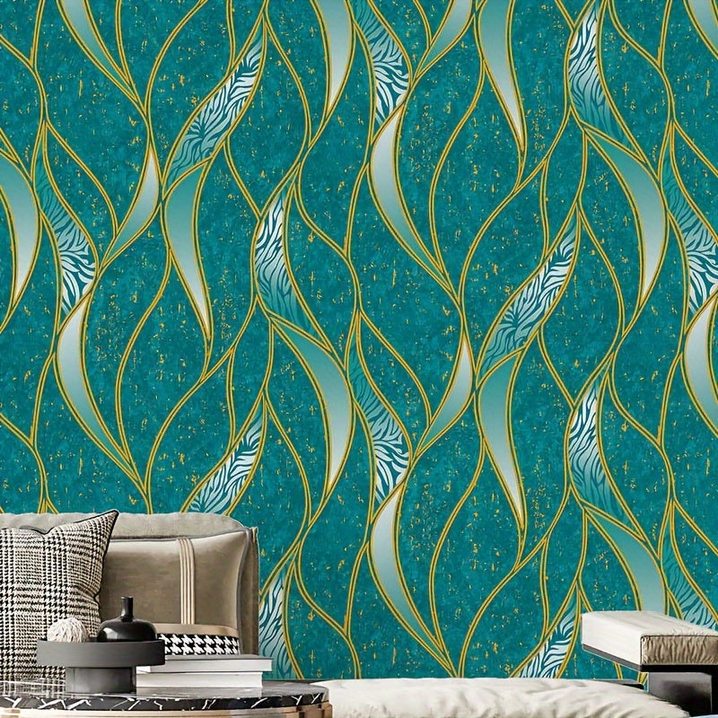 Modern 3D Wave Pattern Non-Adhesive Wallpaper