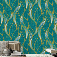 Modern 3D Wave Pattern Non-Adhesive Wallpaper