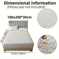 1pc Layered Solid Color Waterproof Mattress Protector (Without Pillowcase And Pillow Insert) Soft And Comfortable Mattress Cover Bedroom Guest Room Bedding Waterproof Mattress Protector Room Bedspread Non-slip All-inclusive P