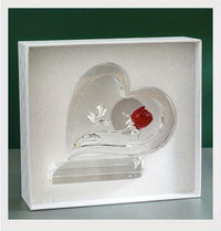 Crystal Red Rose Statue - Romantic Gift