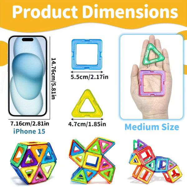 Magnetic Blocks Building Toys, Improve Creativity Hands-On Ability 3D Puzzle Design Toy, for 3 - 6 Years Old Best Birthday Halloween Gifts Random Color