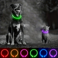 Dog LED Light Collar Whole Luminous At Night Anti-loss USB Rechargeable