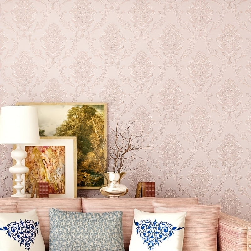 3D Embossed Self-Adhesive Wallpaper, Floral Pattern