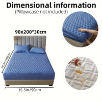 1pc Layered Solid Color Waterproof Mattress Protector (Without Pillowcase And Pillow Insert) Soft And Comfortable Mattress Cover Bedroom Guest Room Bedding Waterproof Mattress Protector Room Bedspread Non-slip All-inclusive P