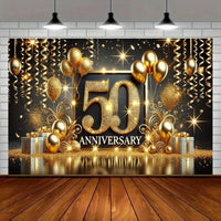 Elegant 50th Anniversary Celebration Banner - 243.84x182.88cm