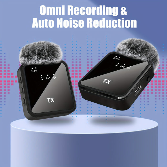 Professional Wireless Lavalier Microphone with Omnidirectional Condenser for Video Podcasts, Interviews & Vlogs - USB Type-C, Rechargeable Lithium Battery, 300mAh, 2.4G/3G/4G/5G Connectivity, Interview Recording | Wireless Mi