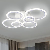 Modern LED Recessed Ceiling Light, 6-Ring Design, 4000K Non-Dimmable, E26 Base, for Kitchen, Living Room, Bedroom, Laundry Room Lighting - Indoor LED Lights, Energy Efficient, Ceiling Light Fixture