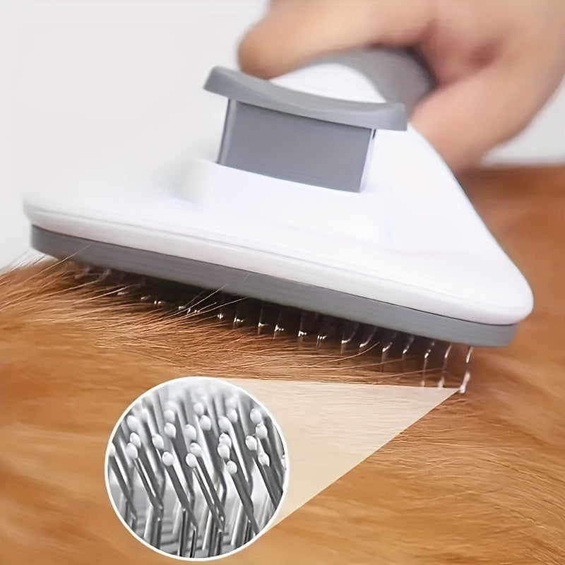 Pet Pro Stainless Steel Dog Grooming Brush - One-Click Hair Removal