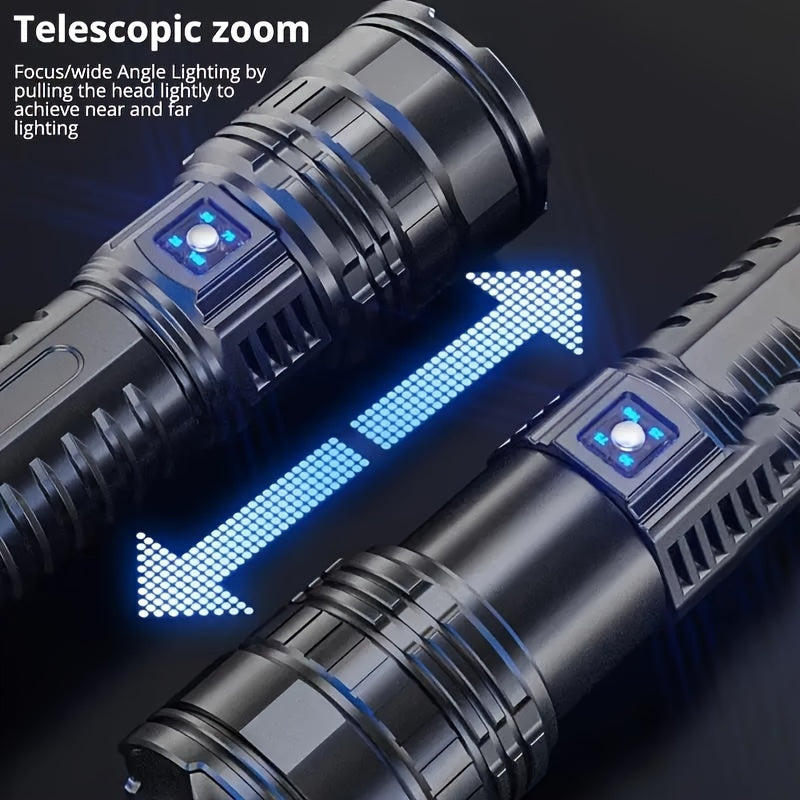 Ultra-Bright LED Flashlight, 1200 Lumen Aluminum Alloy, 800m Range