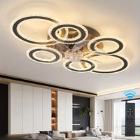 Modern Adjustable Ceiling Fan Light with Remote Control - 6 Brightness Levels, ABS/Acrylic/Metal Design, Mold-Resistant, Ideal for Living Room, Office, Bedroom, Kitchen, Fan for Bedroom, Perfect for Christmas Gifts, Holiday O