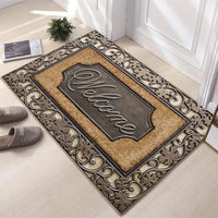 1pc Welcome Home Doormat - 100% Polyester, 6mm Thick, Rubber Backed, Non-Slip, Machine Washable, Rectangular Entryway Mat with Abstract Line Pattern - Durable, Easy to Clean, Decorative Mat for Door, Bathroom, and Entryway -
