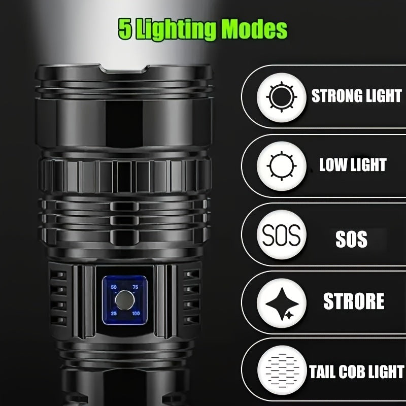 Super Bright LED Flashlight Built-in Battery