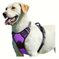 Dog Harness - No Pull Service Vest With Reflective Strips And Control Handle