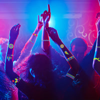 Neon Glow Temporary Tattoos, Blacklight Body Art Stickers, - 20 Sheets
