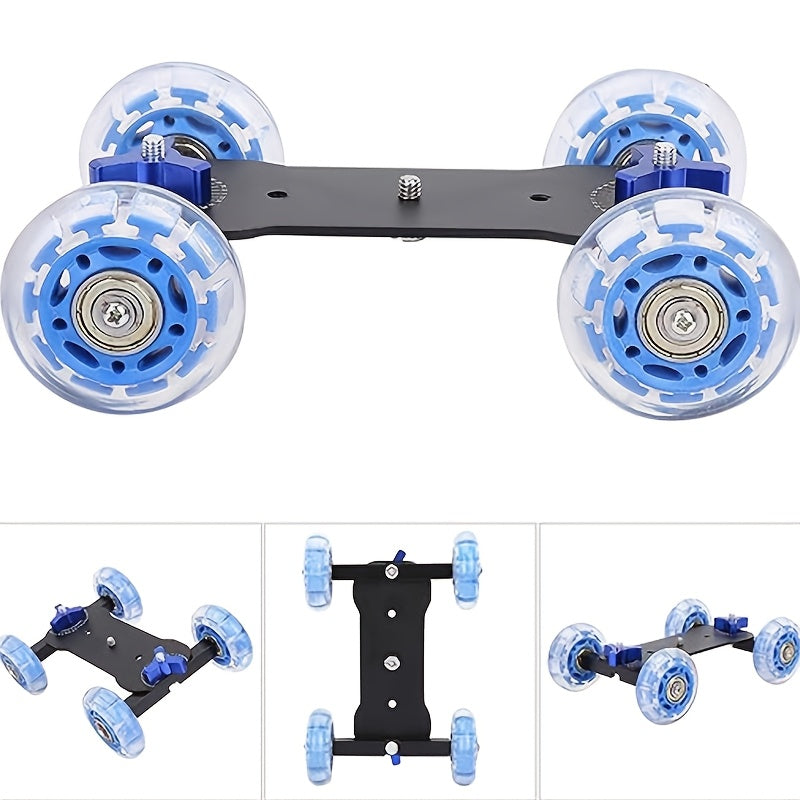 Mini Camera Dolly Roller, Adjustable Desktop Camera Stand, Precise Scale, Low Noise