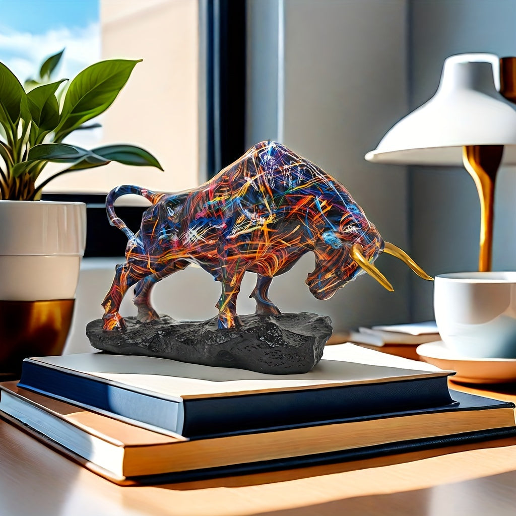 Resin Wall Street-Inspired Charging Bull Statue