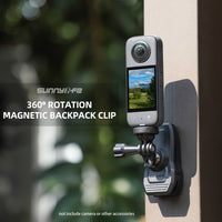 Swivel Backpack Clip Magnetic Action Camera Mount - 360 Degree Rotation