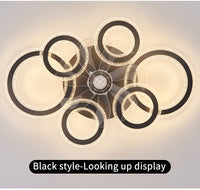 Modern Adjustable Ceiling Fan Light with Remote Control - 6 Brightness Levels, ABS/Acrylic/Metal Design, Mold-Resistant, Ideal for Living Room, Office, Bedroom, Kitchen, Fan for Bedroom, Perfect for Christmas Gifts, Holiday O