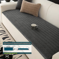 1pc Contemporary Thick Suede Sofa Pad, Machine Washable, Pet Friendly, Polyester 100%, Short Plush, Quilted Design, No Printing, Compatible with Armchair, Loveseat, 3-Seater, 4-Seater, Sectional Sofas, 250-300 g/㎡ - Ideal f