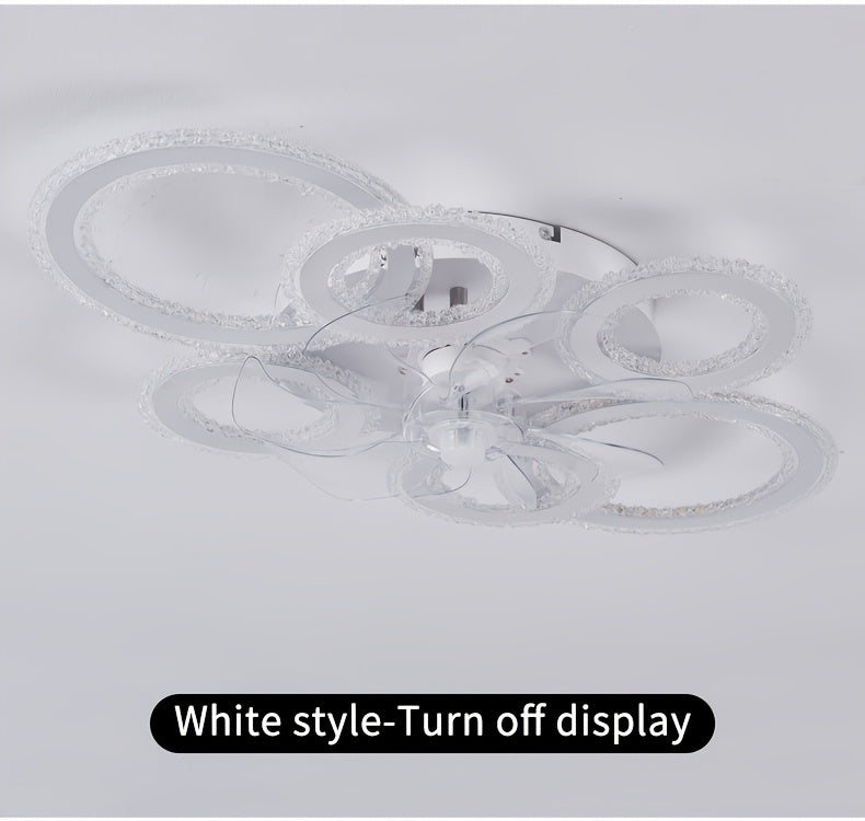 Modern Adjustable Ceiling Fan Light with Remote Control - 6 Brightness Levels, ABS/Acrylic/Metal Design, Mold-Resistant, Ideal for Living Room, Office, Bedroom, Kitchen, Fan for Bedroom, Perfect for Christmas Gifts, Holiday O