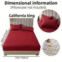 1pc Layered Solid Color Waterproof Mattress Protector (Without Pillowcase And Pillow Insert) Soft And Comfortable Mattress Cover Bedroom Guest Room Bedding Waterproof Mattress Protector Room Bedspread Non-slip All-inclusive P