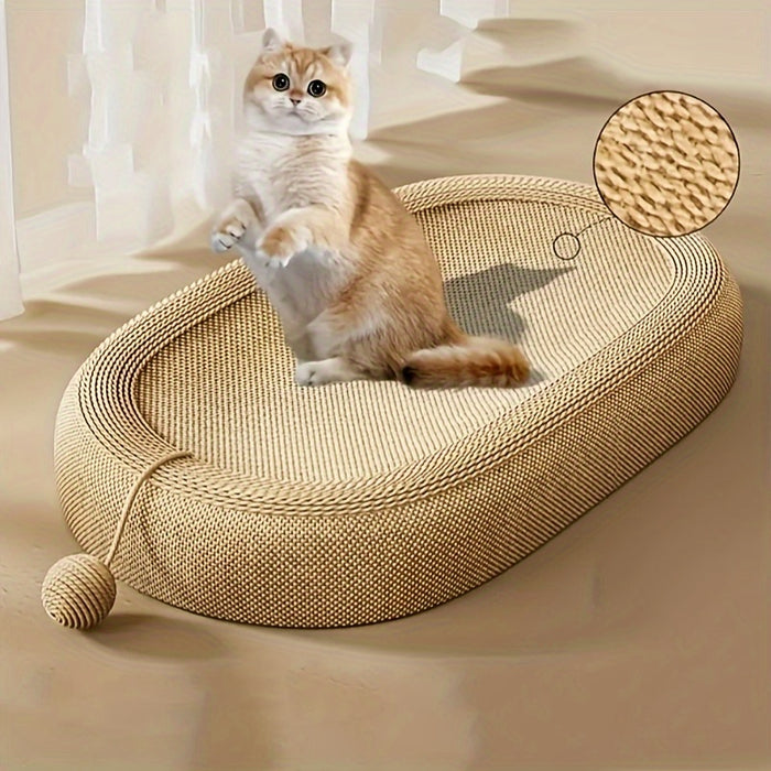 1/2pcs Solid Oval Scratching Pole-Durable Sisal Hemp Rope Structure, Warm and Interesting Cat Toy, Perfect Healthy Scratching Experience/Christmas/Autumn and Winter Season/Gift