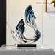 Elegant Blue-Green Resin Abstract Wave Statue