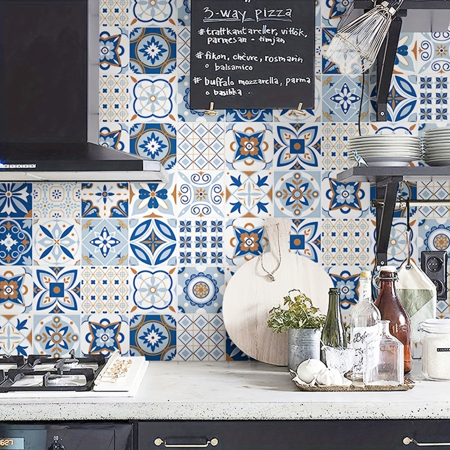 Moroccan Style Imitation Tile Self-Adhesive Wallpaper