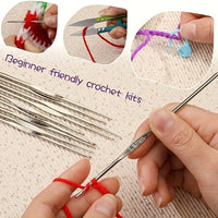 103/130pcs Knitting Crochet Hook Set Home Use Sewing Tool DIY Craft Crochet Knit Markers Needles Tools Weaving Accessories With Bag