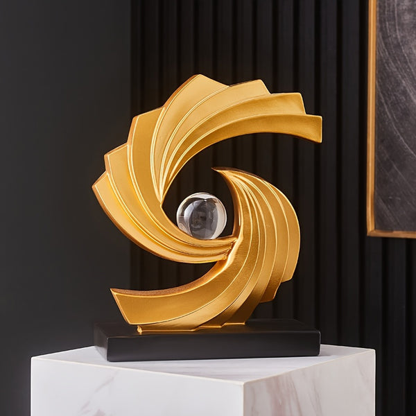 Elegant Resin Abstract Sculpture - Versatile Indoor Decorative Statue