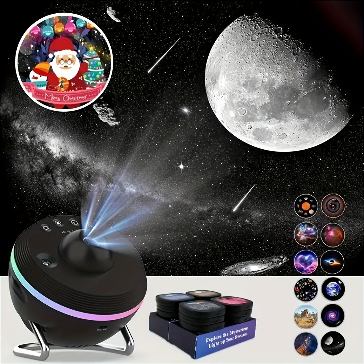 Dynamic Space Ball Projection Lamp, a 13-In-1 Aurora Galaxy Light Projector