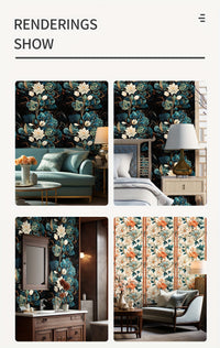 Retro Floral Self-Adhesive Wallpaper