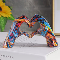 Galactic Heart Hand Gesture Resin Decorative Sculpture