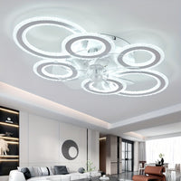 Modern Adjustable Ceiling Fan Light with Remote Control - 6 Brightness Levels, ABS/Acrylic/Metal Design, Mold-Resistant, Ideal for Living Room, Office, Bedroom, Kitchen, Fan for Bedroom, Perfect for Christmas Gifts, Holiday O