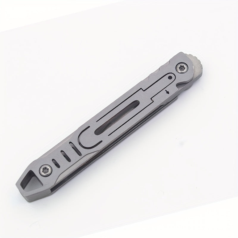 Stainless Steel Manual Retractable Box Cutter Knife, Portable Razor Handle for EDC and DIY