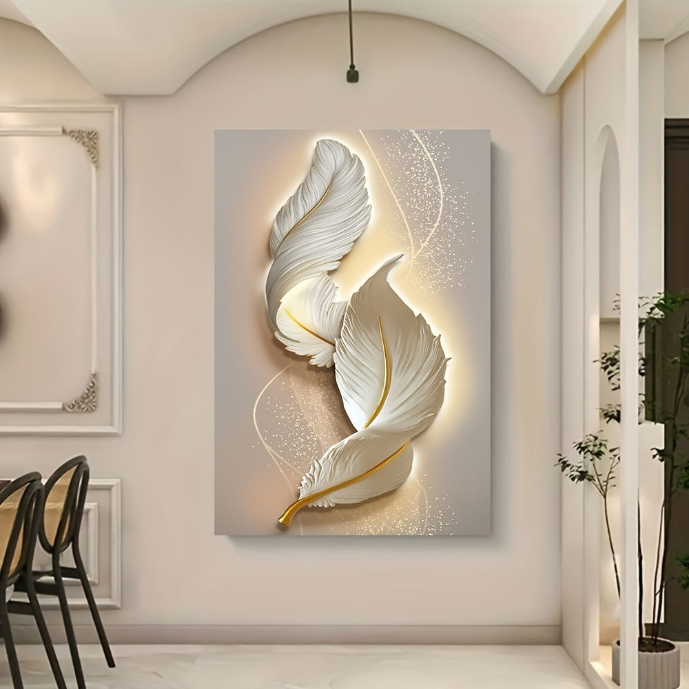 Modern Abstract Feather Line Canvas Art, 79.76x119.99cm